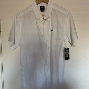 RVCA Mens Thatll Do Short Sleeve Slim Fit Shirt White Size M